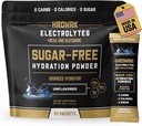 HRDWRK Electrolytes Powder Packets avec Magnésium, Potassium Sodium, Kéto Hydratation Packets - BCAA Electrolyte Powder Packets avec Glutamine, 30 Electrolytes Powder Packets sans sucre (non aromatisé)