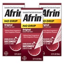 AFRIN No Drip Original Nasal Mist Triple Pack, Non-Drowsy, Dengestant à action rapide pour la congestion nasale et le soulagement de la pression sinusale, Adultes et enfants 6 et plus, .5 fl oz (Pack de 3)