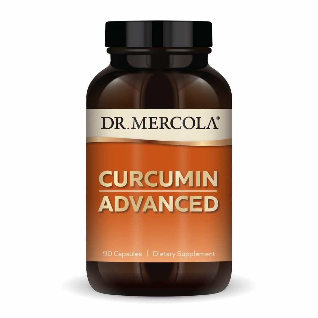 Dr. Mercola Curcumin Advanced, 90 porties (90 capsules), 500 mg per capsule, Dieetsupplement, Ondersteunt Vision Health and Mental Focus, Non-GMO