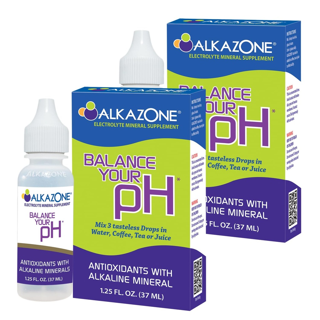 ALKAZONE Balans van uw pH Antioxidanten Alkaline Mineral Booster & Supplementen (2 verpakkingen)