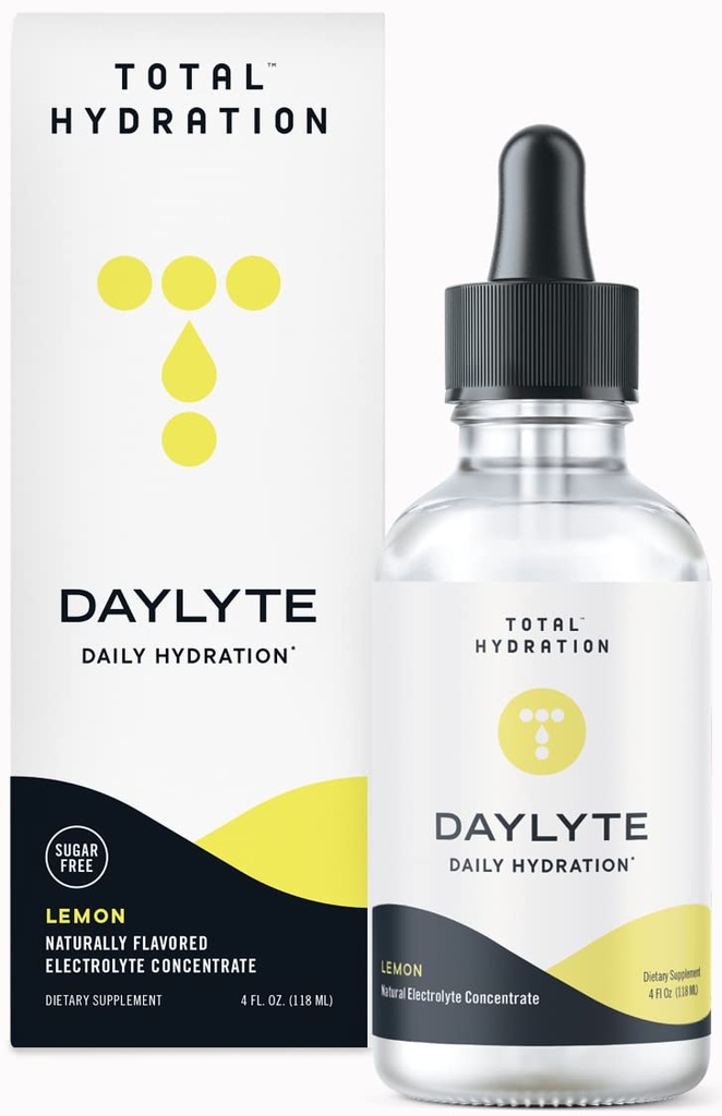 Les gouttes d'électrolyte Daylyte, Lemon, Supplément quotidien sans sucre avec Magnésium, Calcium et Zinc (29 portions)