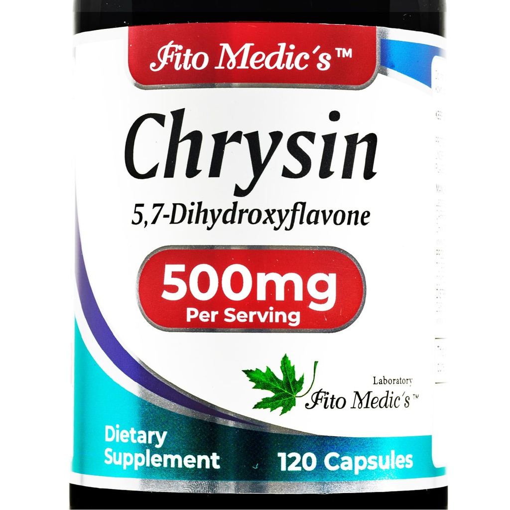 FITO MEDIC'S - Chrysine - 500mg- met - Passiebloem - 120 Capsules, Ultra hoge Absorptie s.