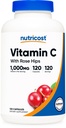 Nutricost Vitamine C met Rose HIPS 1025mg, 120 Capsules - Vitamine C 1000mg, Rose HIPS 25mg, Premium, Non-GMO, Glutenvrije Supplement