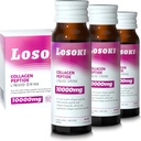 Losoki Liquid Collageen Peptide Drink - 10000mg Gehydrolyseerde Marine Collagen Peptiden met vitamine C, Premium Blend, bevorderen gezonde haarhuid Nagels gewrichten Bones, (1 Doos, 10 Flessen)