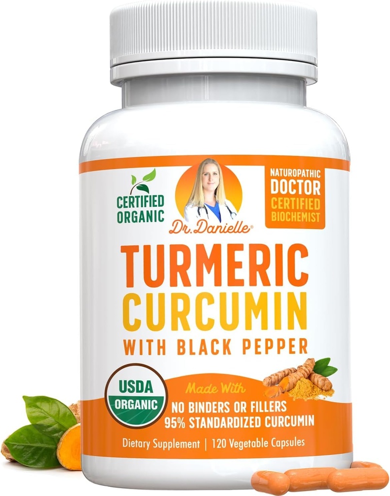 Biologische Kurkuma Curcumine met Black Pepper Extract 2000mg - Hoge Absorptie Ultra Potent Supplement - 95% Curcuminoïden - Vegan, Niet GGO voor Gezamenlijke Ondersteuning - 120 Capsules