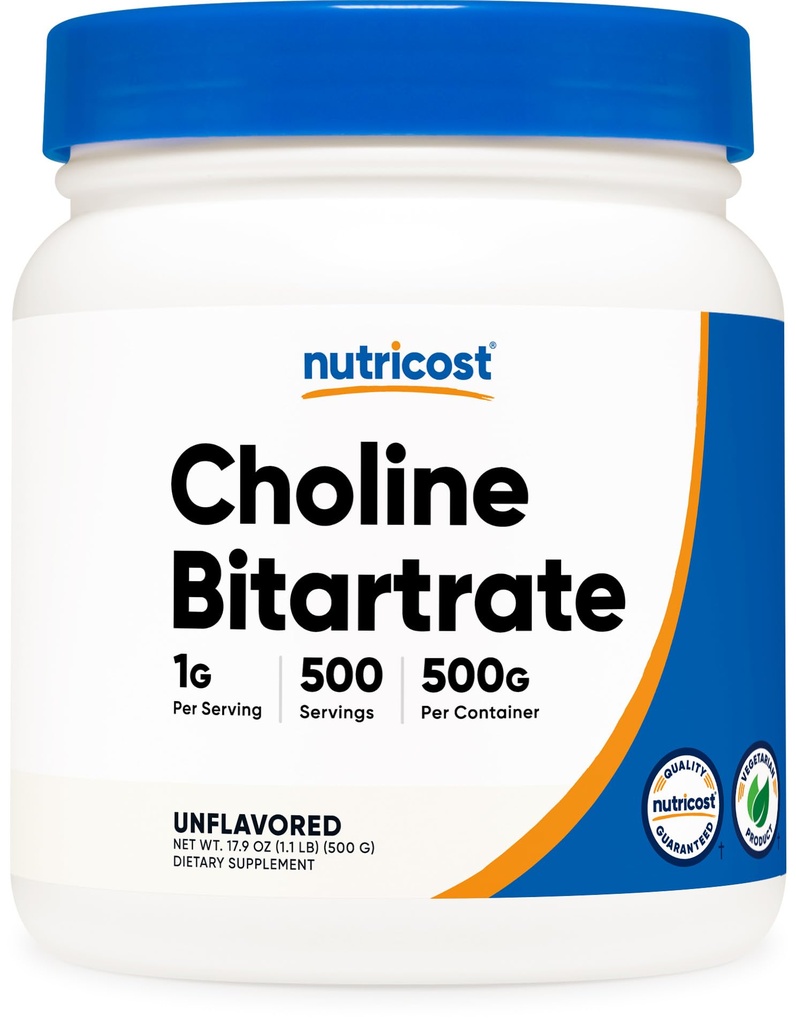 Nutricost Pure Choline Bitrate Poeder 500 Gram