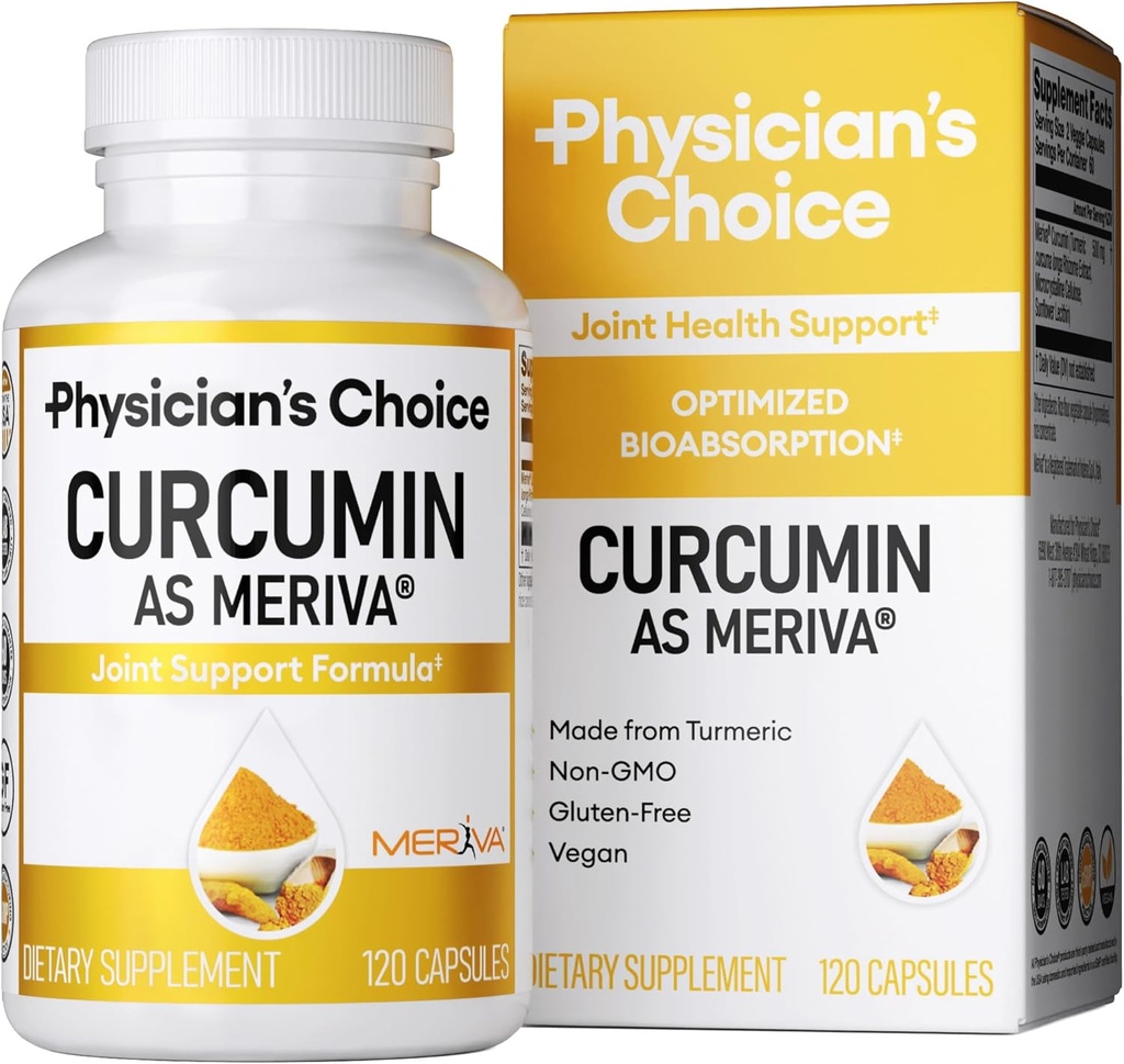 KEUZE van de arts Curcumin Meriva 500 - Klinisch bestudeerd - Betere absorptie dan gewone Kurkuma supplementen - Wetenschappelijk bestudeerde gezamenlijke ondersteuning - 120 capsules