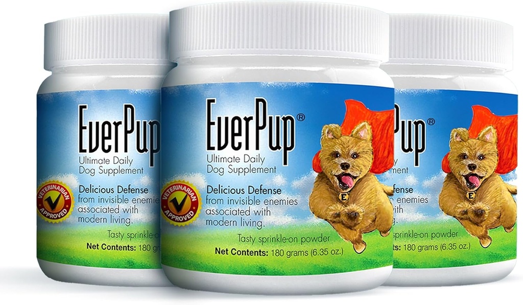 Supplément de chien multivitamine EverPup - Glucosomine et Apoptogens pour la santé de la hanche et des articulations + Probiotiques et prébiotiques avec enzymes pour la digestion