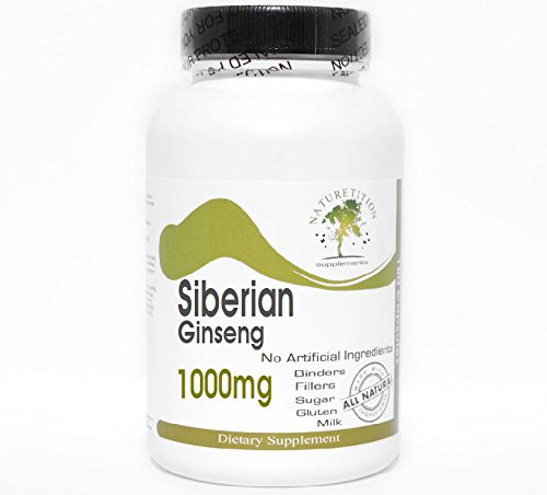 Siberische Ginseng 1000mg ~ 100 Capsules - Geen additieven ~ Naturetitie Supplementen