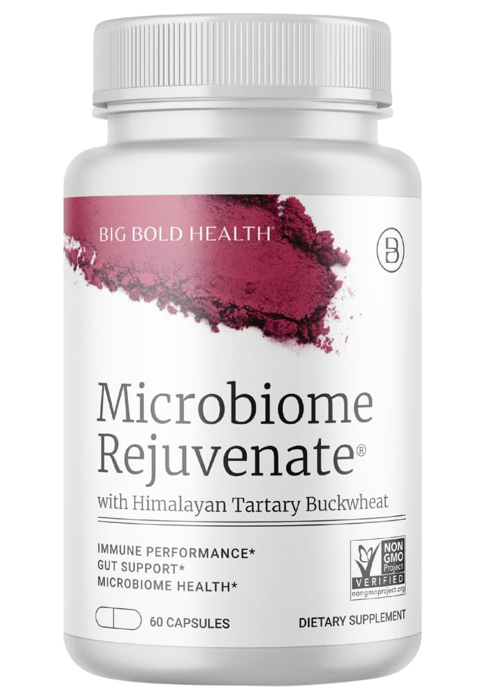 BIG BOLD GEZONDHEID Microbioom Rejuvenate Prebiotic + Probiotic Supplement for Gut Health & Immuun System Support - with Immuun-Active Himalaya Tartary Buckwheat - Gluten-Free (60 Vegetarische Capsules)