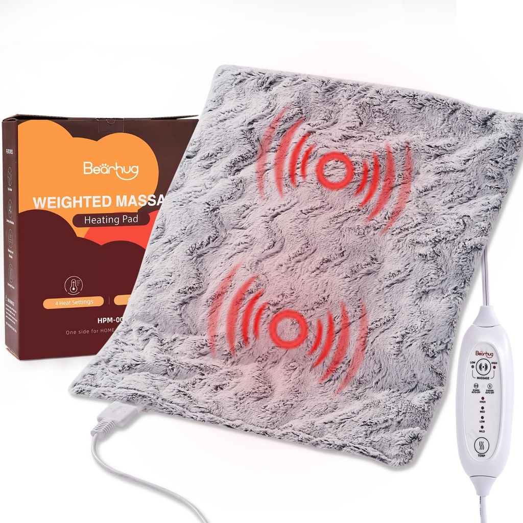 Bearhug Elektrisch Gewogen Verwarming Pad Warm Verwarmd Pad Relieve pijnen, verzachtende warmte voor ontspanning en pijnverlichting (Dreamy Milky Way, 20" x 24" met massaging)