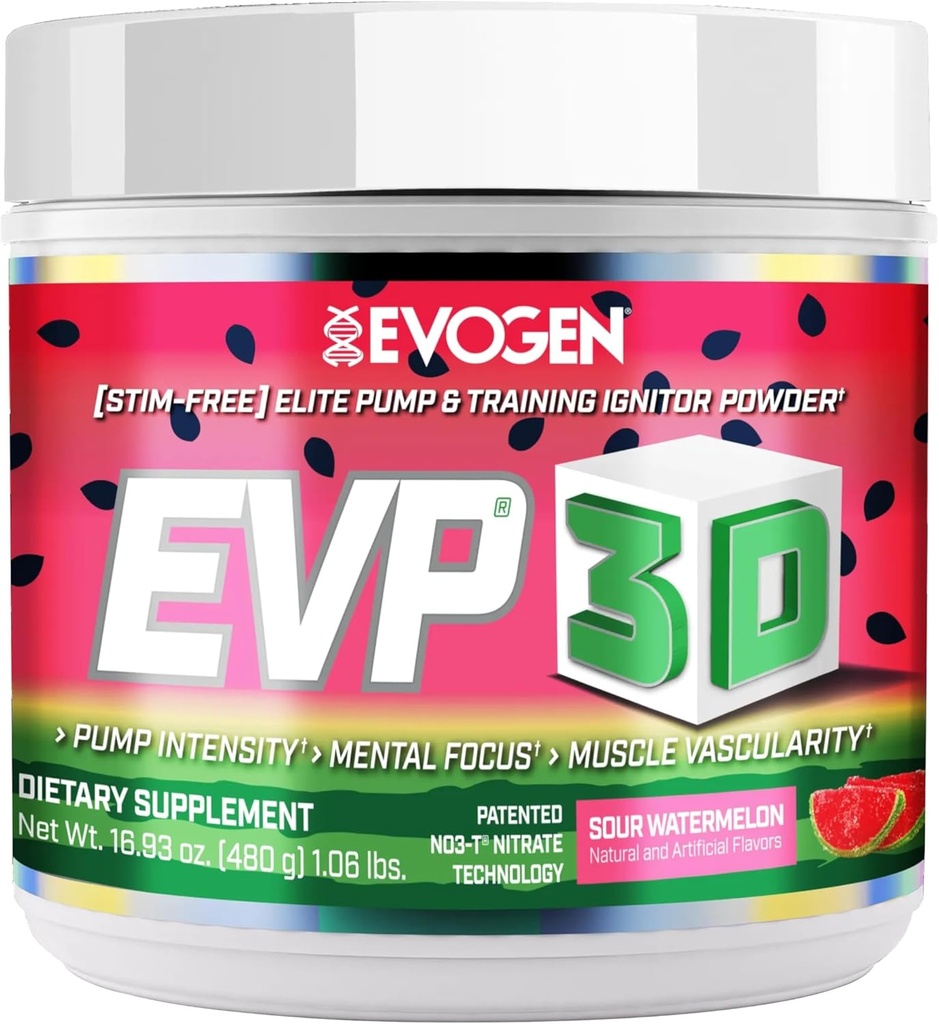 Evogen EVP 3D - Stim Free Pre Workout Powder for Men & Women 