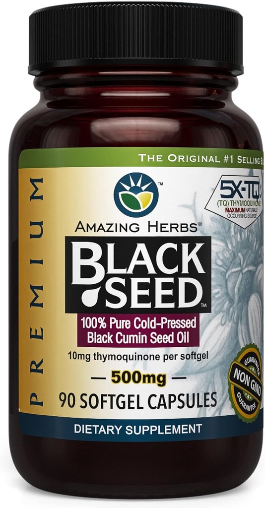 Verbazingwekkende kruiden Cold-Pressed Black Seed Oil 500mg - 90 Softgels2