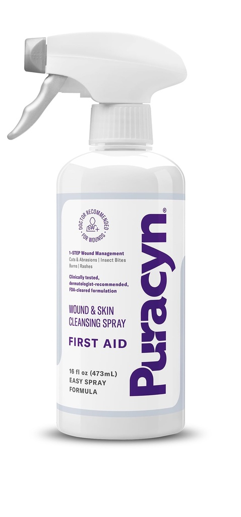 Puracyn Eerste Hulp Wond en huidreparatie - Wondverzorgingsspray voor snijwonden, scrapes, lichte sores, lichte brandwonden en andere huidirritaties. 16 Ounces