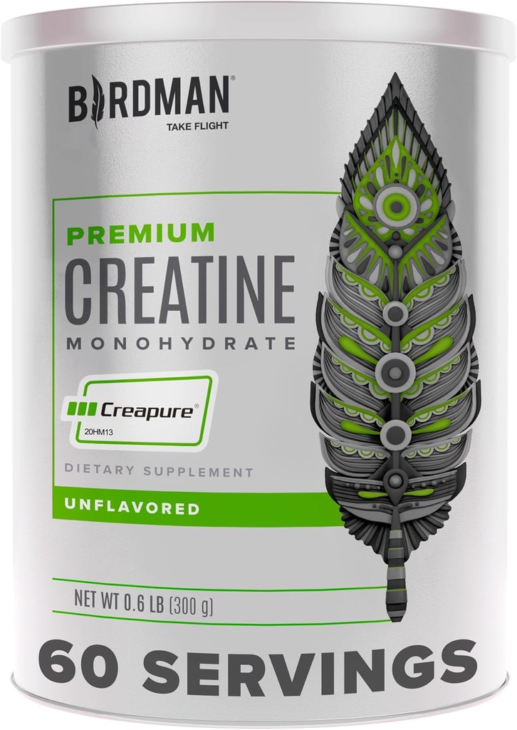 BIRDMAN High-Purity Creatine Monohydrate Unflavored Powder, Pre-Workout, High Performance | 300g