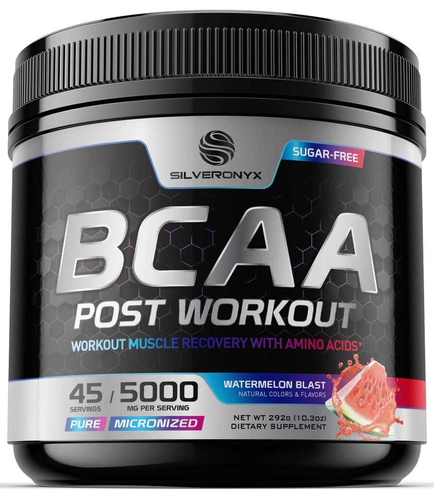 Post Workout Herstel Poeder met BCAA - Extra sterkte Spierherstel Drank Mix met L-glutamine en Aminozuren - Suikervrij na de training Hydration Powder Supplement - Watermeloen Blast - 45 porties