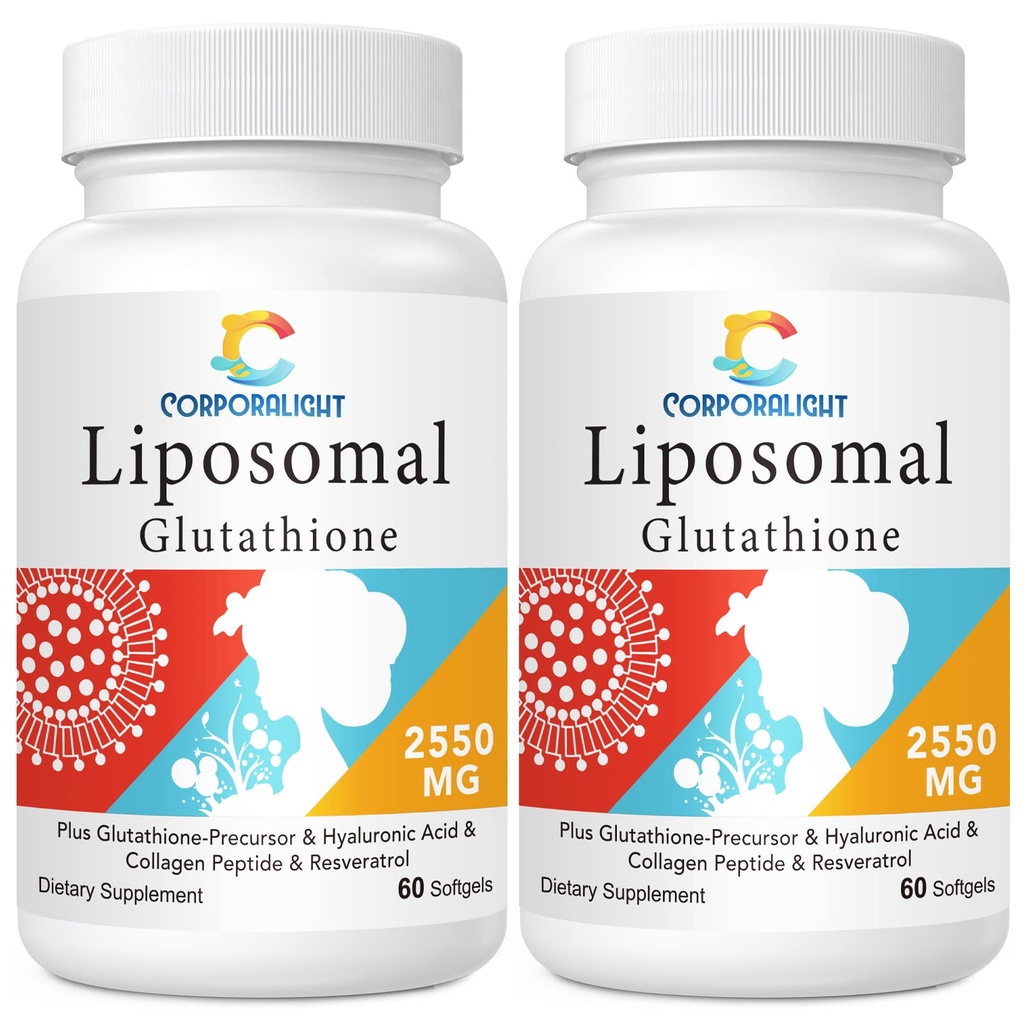Glutathion liposomique Softgels, Absorption améliorée - Livraison liposomique, forme active L-Glutathion, Cellulaire, Fonction immunitaire et Détox hépatique, Riche en formule antioxydante, sans gluten, 120 Softgels