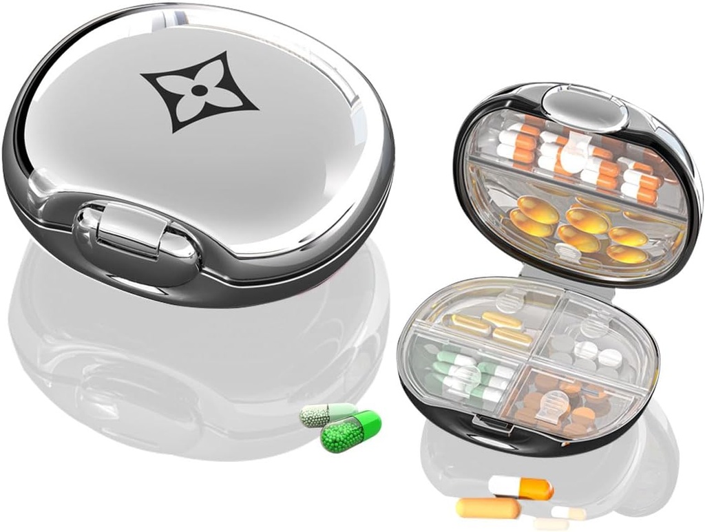 Organisateur de pilules de voyage,boîte à pilule portable,boîte à pilules de preuve d'humidité,boîte quotidienne à petites pilules pour contenir des vitamines Huile de poisson, pour boîte à pilules de poche ou de Purse