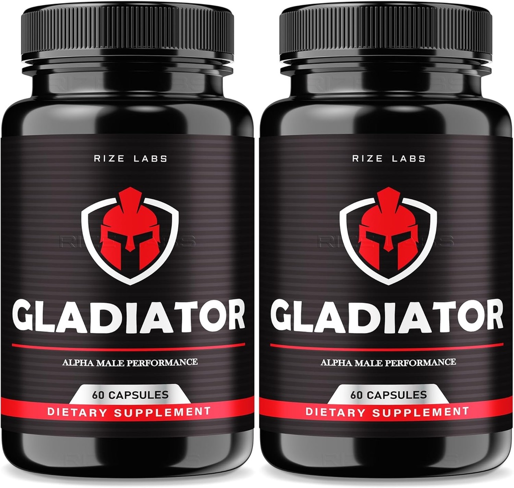 rize labs - Gladiator Capsules - Performance Supplement voor mannen, maximale sterkte ondersteuning voor spiergroei (120 capsules)