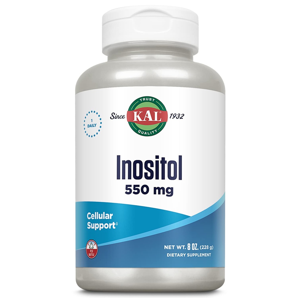 KAL Inositol Powder 550mg, Brain Health, Zenuwstelsel & Mood Support Supplement, Cellular Health Support, Enhanced Absorptie Formula, Easy to Mix, Ca. 408 porties, 8oz