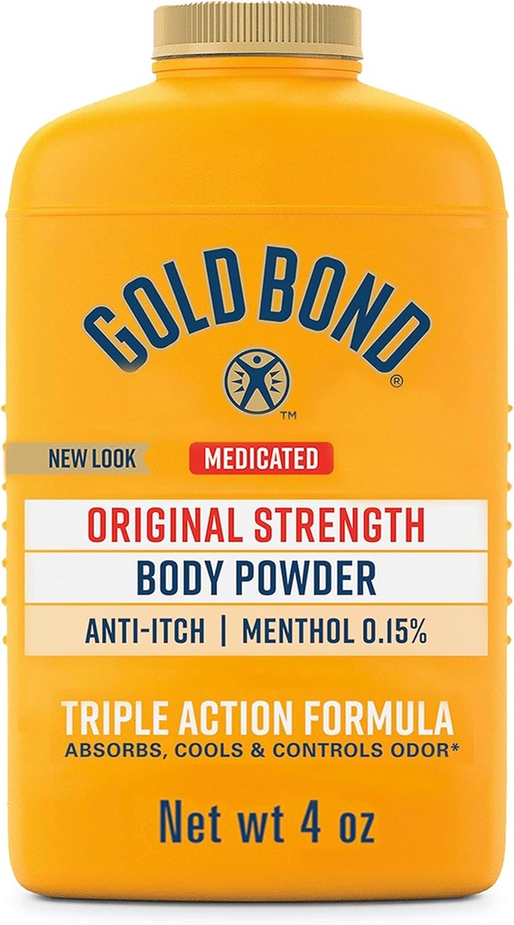 Gold Bond Medicinal Sterkte Body Powder, 4 oz., Talk-Free, Anti-Itch, Absorbs & Cools