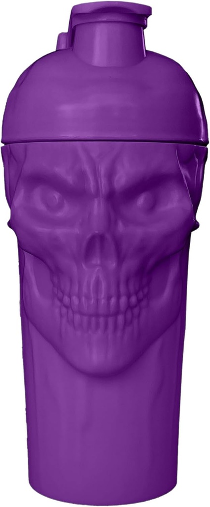 JNX SPORTS La Malédiction ! Bouteille de Shaker Crâne, 24-Ounce, Grape Edition limitée, Mélangeur de Supplément avec Top de boucle classique