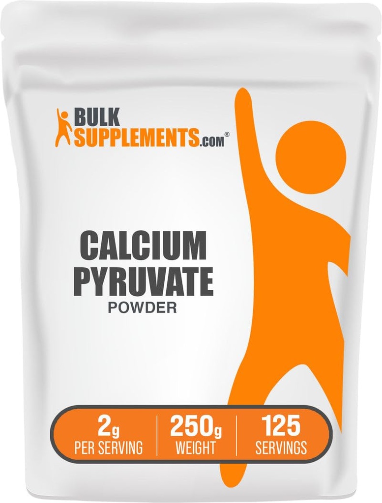 BulkSupplements.com Calciumpyruvaatpoeder - Calciumsupplement, Pyruvaatsupplement - Unflavored & Glutenvrij, 2g per portie, 250g (8.8 oz) (verpakking van 1)