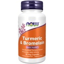 MAINTENANT compléments alimentaires, curcuma et bromelain (extrait de curcuma normalisé) avec bromelain 2400 GDU/g, 90 capsules de légumes