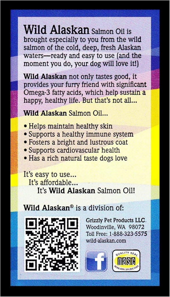 Wild Alaskan Skin & Coat Salmon Oil Based Omega-3 Supplement voor honden, 16 fl.oz.