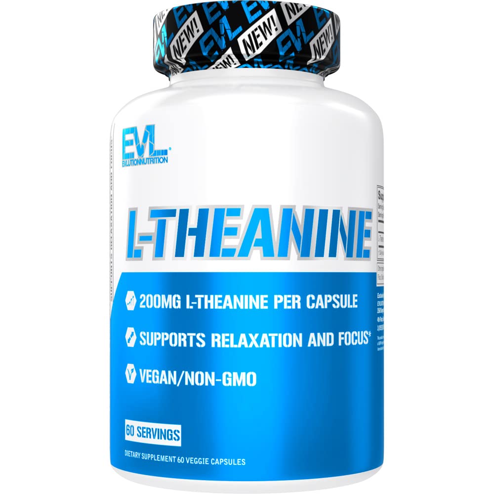 Evlution L Theanine 200mg Capsules pour Focus et Relaxation Nutrition L-theanine 200mg Supplément Nootropic pour l'attention et l'énergie - Soutien d'humeur diurne et Supplément Nootropic Focus