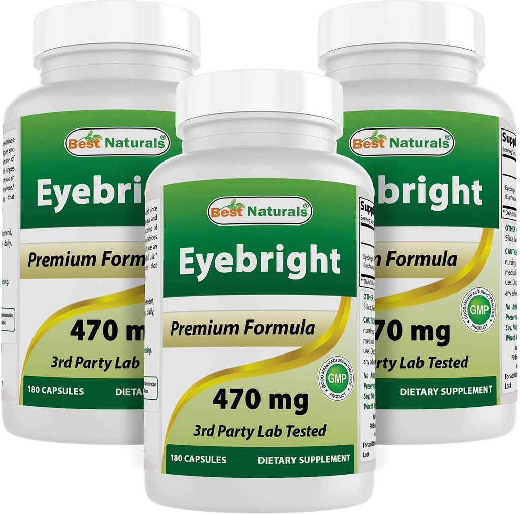 Best Naturals Eyebright 470 mg 180 capsules (180 telling (verpakking van 3)