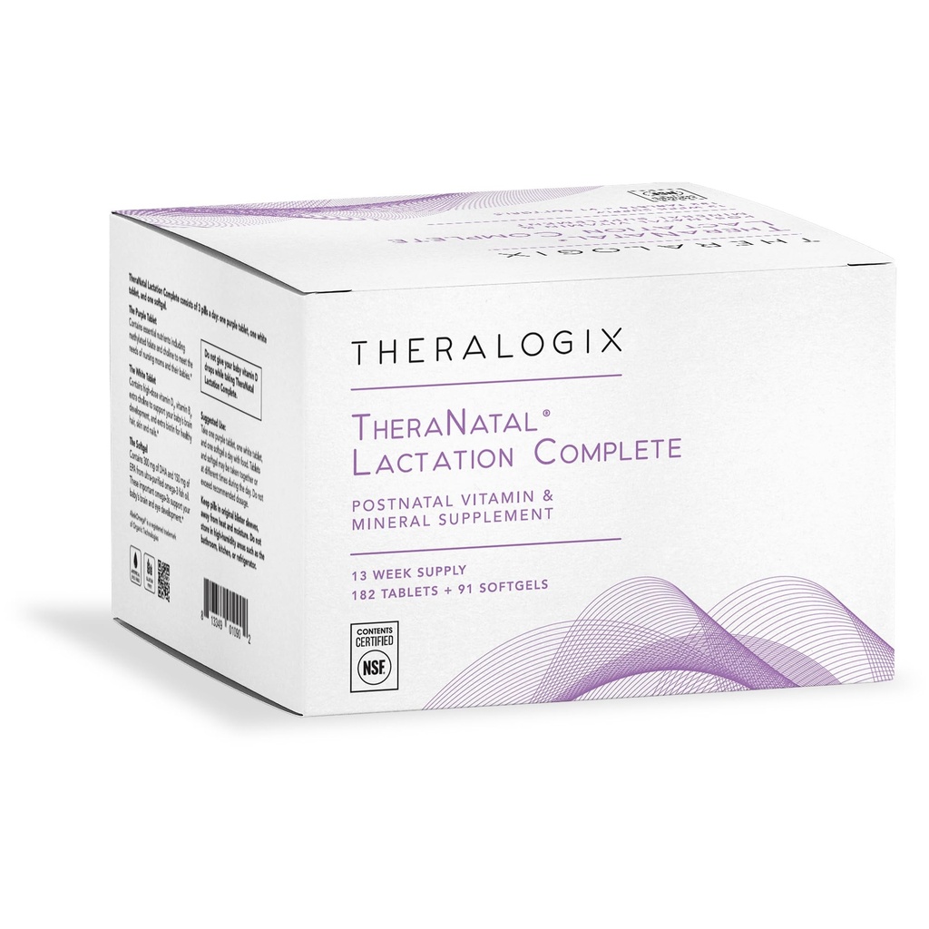 Theralogix TheraNatal Borstvoeding Complete Postnatale Vitamine Supplement - 13-Week Supply - Borstvoeding Supplement voor vrouwen - NSF Certified - 182 Tablets & 91 Softgels