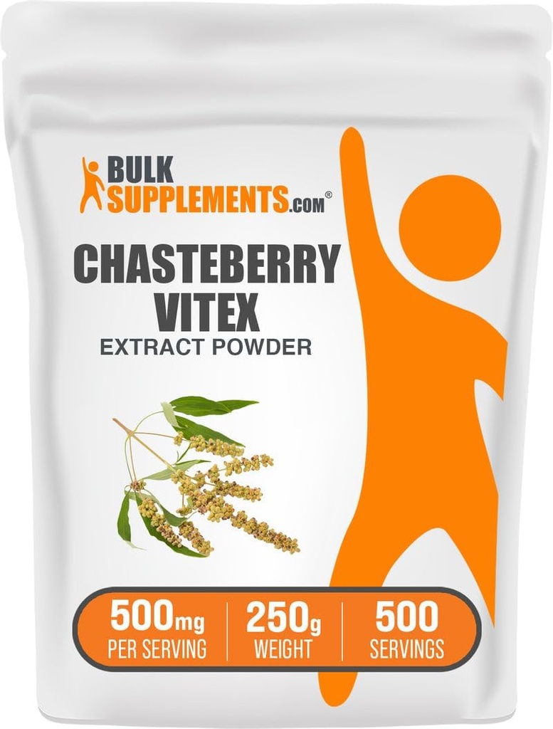 BulkSupplements.com Chasteberry Extract Powder - Chasteberry Sourced from Vitex Berry, Herbal Supplement - Vegan & Gluten Free, 500mg per Serving, 250g (8.8 oz) (pack van 1)