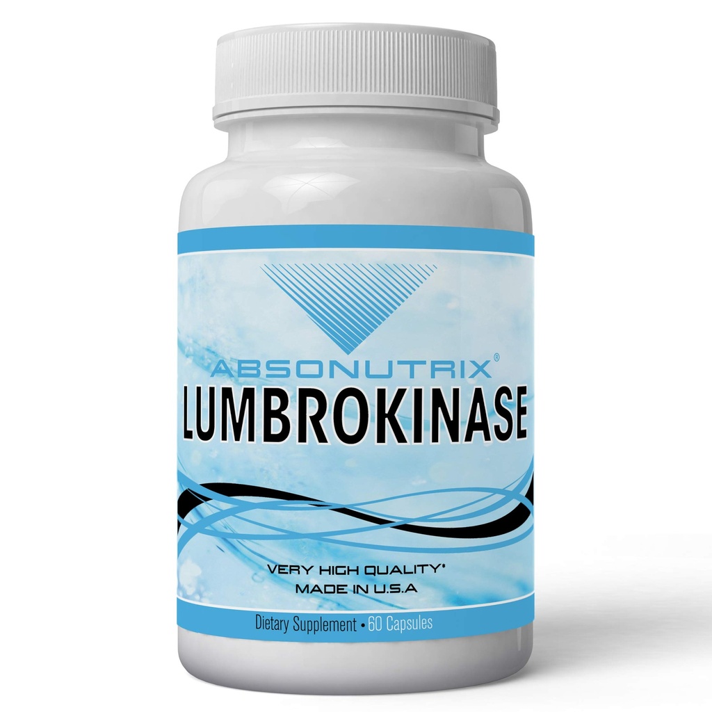 Absonutrix Lumbrokinase 40 mg 60 plantaardige capsules ondersteunt gezond hart Alle natuurlijke Made in USA