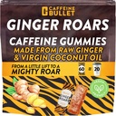 Ginger Roars - 60 Gommies d'énergie - Vegan Caffeine Chews Chaque 33mg, Fait avec un délicieux coup de feu naturel pour améliorer la course, le vélo, le pré-entraînement & Focus.
