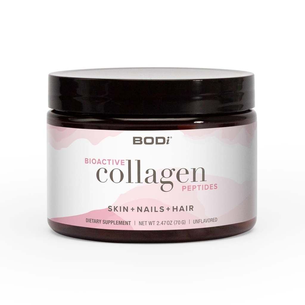 BODi Bioactive Collageen Peptides Powder, Collageen Type I & III voor huid, haar en nagel gezondheid, Glutenvrije supplement voor vrouwen - Gehydrolyseerde Collageen, Unflavored, 2,47 oz, 28 Servers