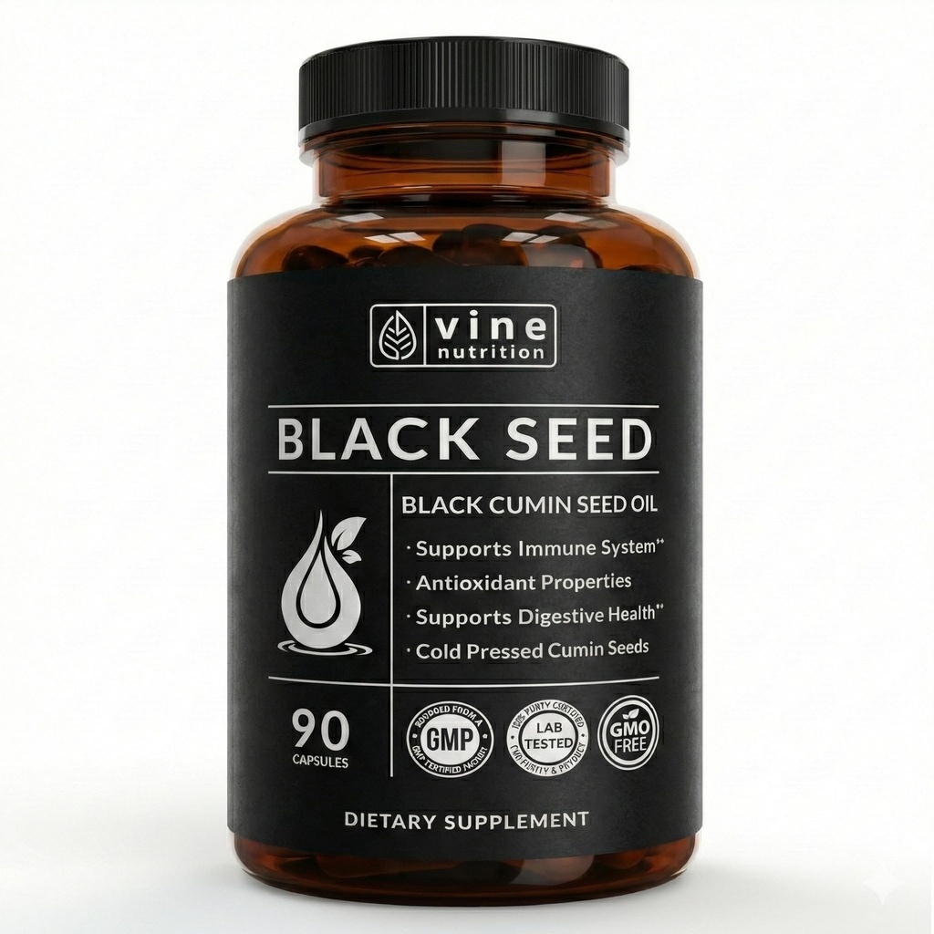 Capsules d'huile de graines noires - Nigella Sativa - Supplément de soutien immunitaire Gels mous - Pilules de cumin noir véticulant sous pression froide - 500 Milligrammes fabriqués aux États-Unis