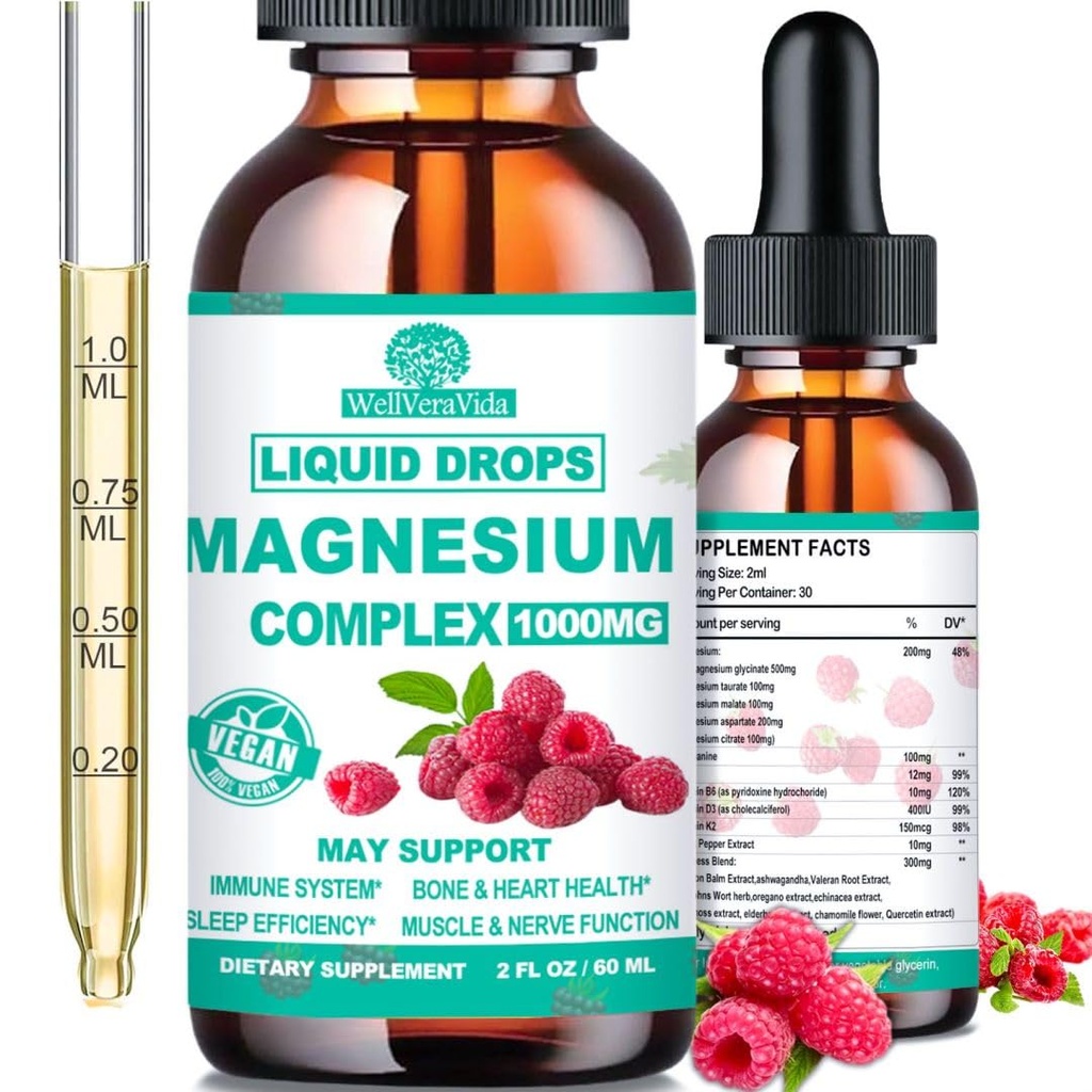 Cortisol Detox voor vrouwen en mannen w. Super Kalm 16-in-1 Magnesium, Theanine, Ashwagandha, St Johns Wort, Citroen Balm, Cortisol Wellness Liquid Drops voor Balanced Cortisol, Harmone Balanced & Relaxation