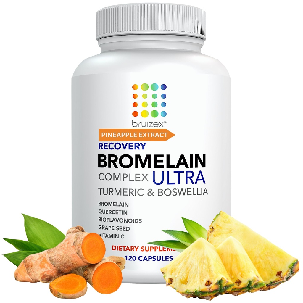 Bruizex Ultra Bromelain en Quercetin Bruisende Relief Supplement, 120 Capsules 