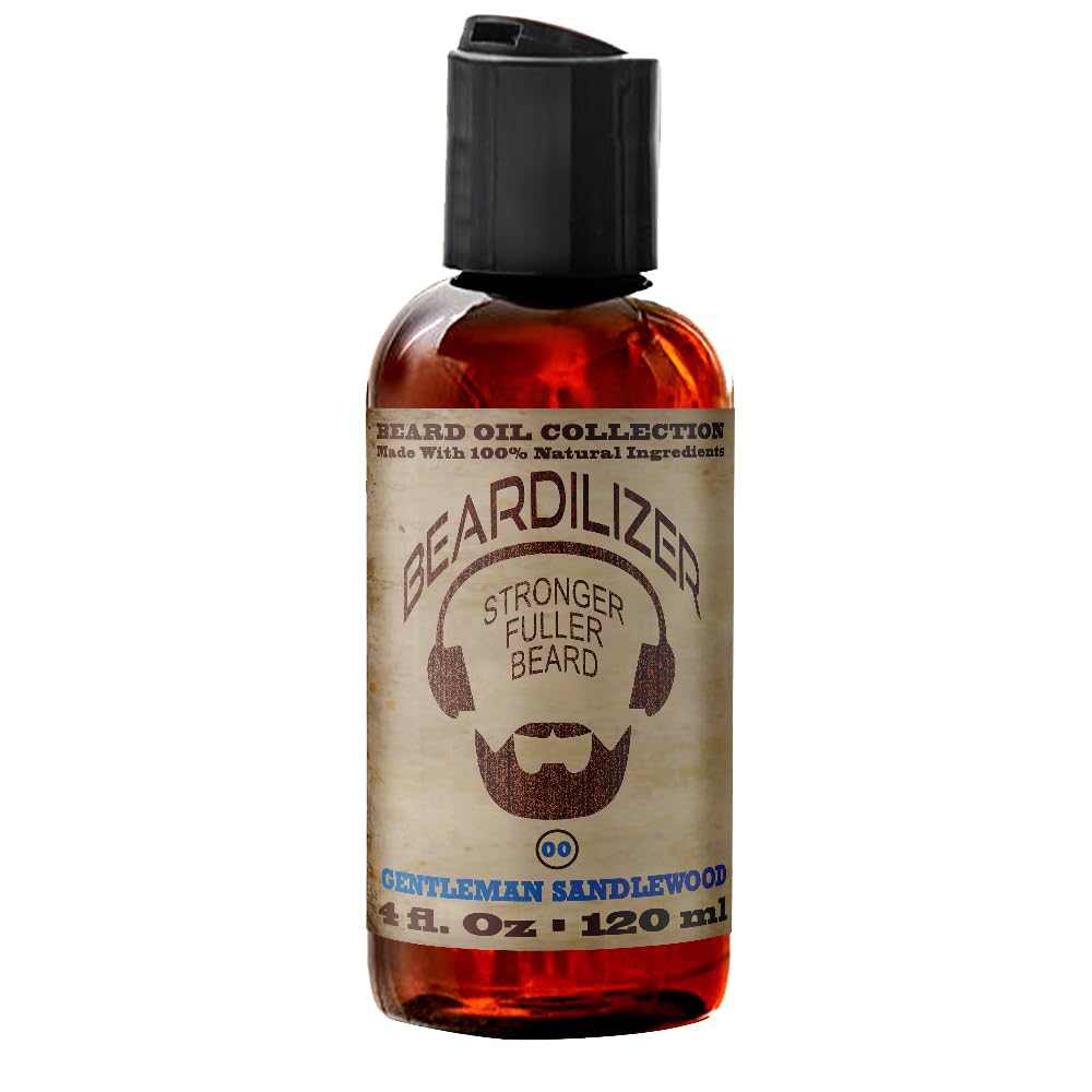 Beardilizer Gentleman Sandalwood Beard Oil for Men - 100% natuurlijke groei olie & Conditioner met Argan, Jojoba & Vitamin E 