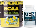 Nutrologie Supplément de magnésium naturel Zen (30 portions) et nutriologie BCAA Poudre naturelle à base végétale BCAA, Limonade Saveur (30 portions)