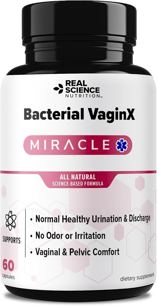 Biedt Bacterial VaginX Miracle - Nitric Oxide Enhanced Formulated for Womens Vaginanal Health & pH Balance Complex, Natural BV Behandeling & Gistinfectie, 60 Capsules