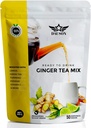 Poudre de thé à base de citron de gingembre – Mélange rafraîchissant avec réglisse, curcuma, thé vert décaféiné, vitamine C – sans caféine, végétalien, thé détoxisé ami de gingembre – 50 portions