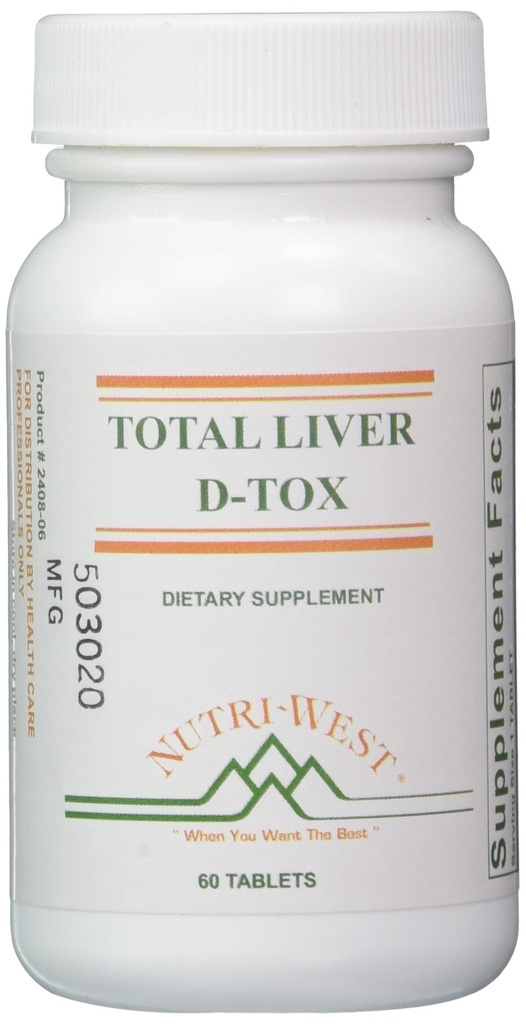 Nutri-West Totaal lever D-Tox - 60 tabletten, wit