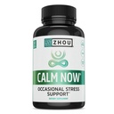 Zhou Kalm nu - Kalm, kalme vitamines voor vrouwen en mannen, pillen om te ontspannen voor volwassenen met GABA & Ashwagandha, Stress & Focus Support - 60 Veggie Capsules