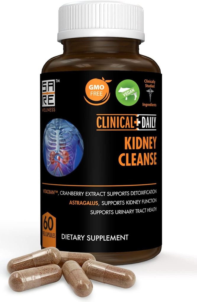 Supplément de désintoxication quotidienne à base de plantes médicinales, Vitamines organiques avec canneberge, Astragalus, Uva Ursi Pills pour la santé des femmes et des hommes- 60 capsules végétaliennes
