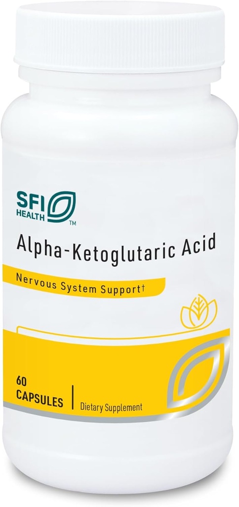 Klaire Labs SFI Health Alpha-Ketoglutaric Acid - Energy & Metabolisme Support - 300mg AKG in hypoallergeen, vegetarische capsules, zuivel en glutenvrije (60 capsules)