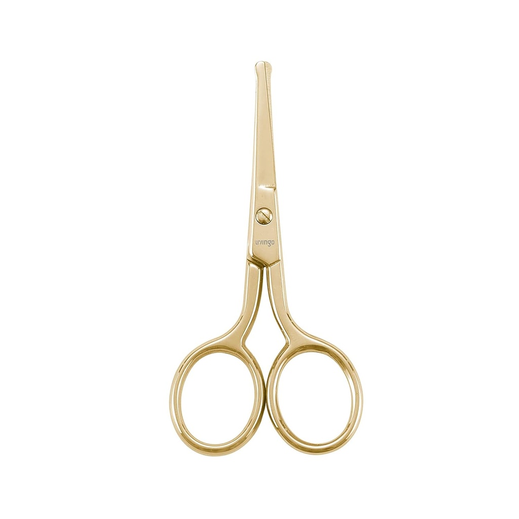 LIVINGO Ciseaux de cheveux professionnels, Conseil arrondi en acier inoxydable multi-usages Lame droite, Sourcils de barbe à cheveux faciaux Ear Trimming Beauty Grooming Outil pour les hommes et les femmes, 3.5.