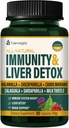Jamaicaanse Sarsaparilla Root Immunity & Liver Detox Cleanse Capsules, Skin Health & Immune Support Supplement met Kalawalla Milk Thistle. Zarzaparrilla y Cardo Mariano para el Higado Graso. 90 Caps