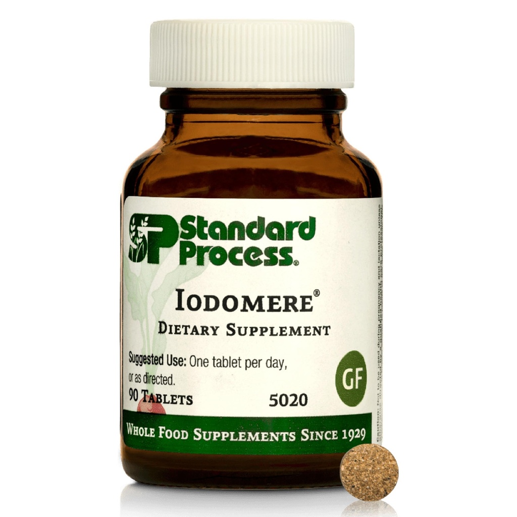 Processus standard Iodomere - Supplément quotidien pour soutenir votre métabolisme, fonction immunitaire et production d'hormones thyroïdiennes - sans gluten, sans lait et sans soie - 90 comprimés (90 portions)